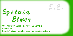 szilvia elmer business card